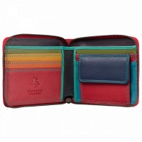 Женский кожаный кошелек с RFID защитой Visconti SP29 Picasso (Red Hawaii)