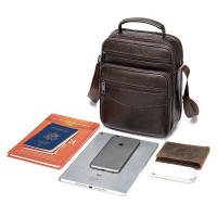 Мужская кожаная тёмно-коричневая сумка Vintage 14991