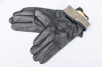 Черные женские кожаные перчатки Shust Gloves