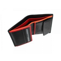 Кожаное мужское портмоне Visconti bd22 bk/rd/or