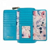 Английский женский кожаный кошелек Ashwood J54 BLUE ATOLL (Синий)