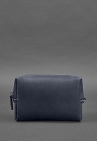 Женская кожаная косметичка-несессер BlankNote 3.0 Темно-синяя Crazy Horse bn-cb-3-nn
