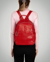 Женский кожаный рюкзак ALEX RAI 8907-9 red croco