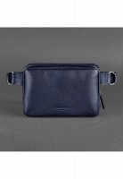 Кожаная поясная сумка Dropbag Mini темно-синяя  BlankNote bn-bag-6-navy-blue