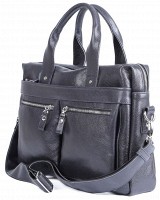 Мужская синяя кожаная сумка для ноутбука SHVIGEL 00976