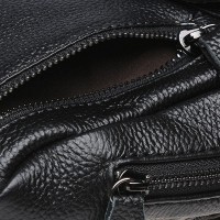 Мужская кожаная сумка-слинг Borsa Leather K1029-black
