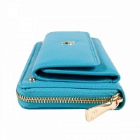 Английский женский кожаный кошелек Ashwood J54 BLUE ATOLL (Синий)