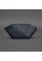 Женская кожаная косметичка BlankNote темно-синяя Краст BN-CB-2-NAVY-BLUE