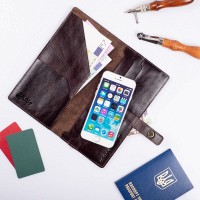 Тревел-кейс из кожи Hi Art TC-01 Crystal Brown Silk Mehendi Art