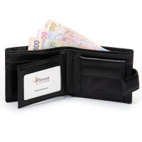 Мужской кожаный кошелек  DR. BOND M3CK black