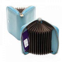 Женская визитница из кожи Classic DR. BOND WS-2 light-blue