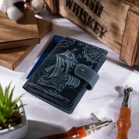 Обложка для паспорта из кожи Hi Art «Discoveries» PB-02/1 Shabby Lagoon