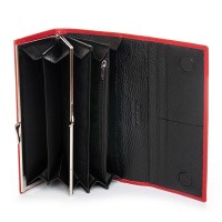 Женский кожаный кошелек BR DR. BOND W1-V-4 red-black
