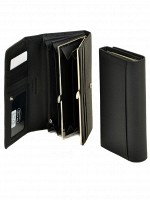 Женский кожаный черный кошелек Classik dr.Bond W1-V black