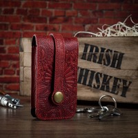 Ключница из кожи HiArt KH-03 Shabby Red Berry Mehendi Art