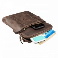 Мужская кожаная коричневая сумка Shvigel 11180