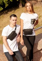 Кожаная поясная сумка Dropbag Mini черная Crazy Horse BlankNote bn-bag-6-g-kr