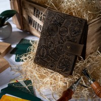 Кожаный картхолдер Hi Art «Let's Go Travel» CH-06 Shabby Light Olive