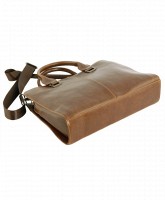 Коричневый кожаный портфель TRAUM 7170-04