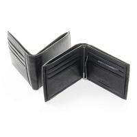Кожаный мужской зажим для купюр BRETTON 168-24C black