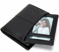 Мужской чёрный кошелёк из натуральной кожи Vintage 14921