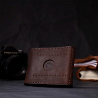 Кожаный мужской зажим для купюр ручной работы  с держателем для Apple AirTag GRANDE PELLE 11618 