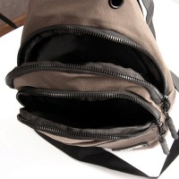 Мужская тканевая сумка-слинг Lanpad 83045 brown бол