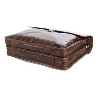 Мужской кожаный коричневый портфель John McDee jd7091c