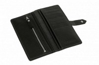 Мужское кожаное портмоне Grande Pelle 524610 глянцевая кожа черный