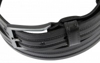 Кожаный мужской ремень Skipper 1251-33 черный 3,3 см