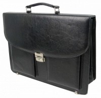 Мужской деловой портфель из эко кожи Exclusive 722900 черный