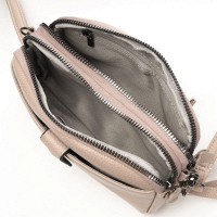 Женский молодежный кожаный клатч ALEX RAI 88085 beige