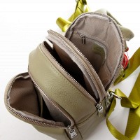 Женская кожаный рюкзак ALEX RAI 2058-9 olive