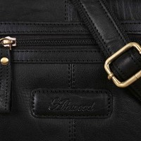 Мужская кожаная сумка Ashwood  G31 Black (Черный)