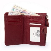 Женский кожаный кошелек Classik  DR. BOND WN-23-17 wine-red