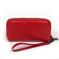 Женская кожаная косметичка Cosmetic 60095-3 red