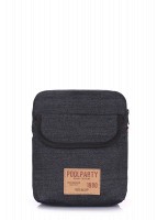 Мужская черная сумка на плечо POOLPARTY extreme-denim