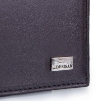 Мужской черный кожаный кошелек DESISAN SHI111-1