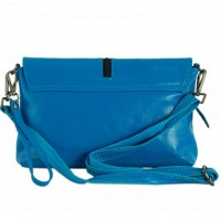 Женская голубая кожаная сумка-клатч TRAUM 7312-07