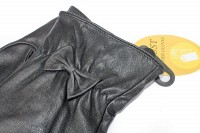 Черные женские кожаные перчатки Shust Gloves