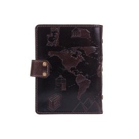 Кожаный картхолдер Hi Art «7 wonders of the world» CH-06 Crystal Brown Silk