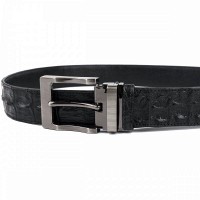 Мужской кожаный ремень CROCODILE LEATHER 18018 Черный