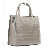 Женская кожаная сумка ALEX RAI 1564 grey croco