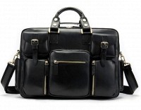 Мужская кожаная черная сумка Vintage 14756