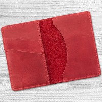 Картхолдер из кожи HiArt CH-01 Shabby Red Berry 7 wonders of the world