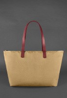 Кожаная женская плетеная  сумка  BlankNote Пазл Xl бордовая Krast BN-BAG-34-VIN