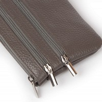 Женская кожаная косметичка-ключница Cosmetic A-00141 grey