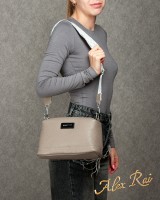 Женский молодежный кожаный клатч ALEX RAI 29012 l.grey
