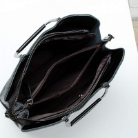 Женская черная кожаная сумка ALEX RAI 1540-1 black