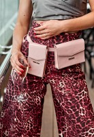 Набор женских кожаных сумок BlankNote  Mini поясная/ кроссбоди розовые - BN-BAG-38-PINK